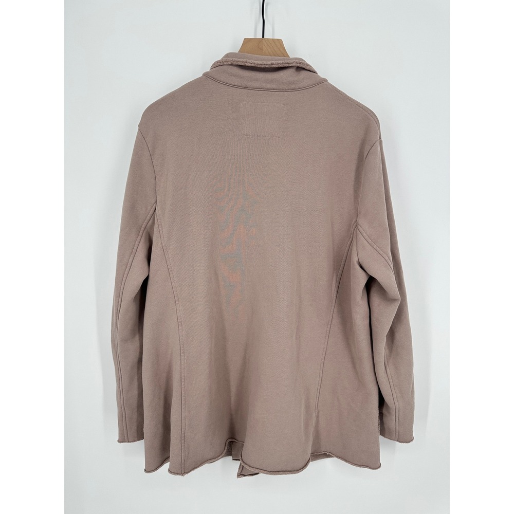 Frank & Eileen Jacket Womens XL Biscotti Pink Beige Belfast Raw Hem Peacoat - Picture 4 of 11